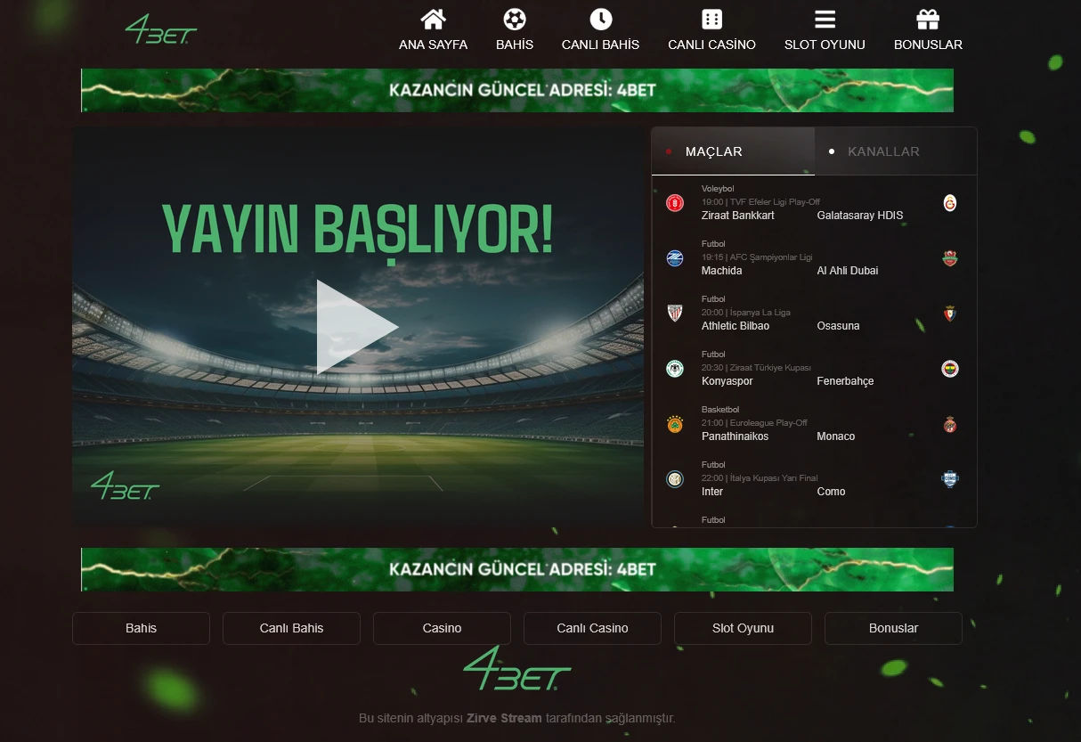 4Bet Tv ekran görüntüsü