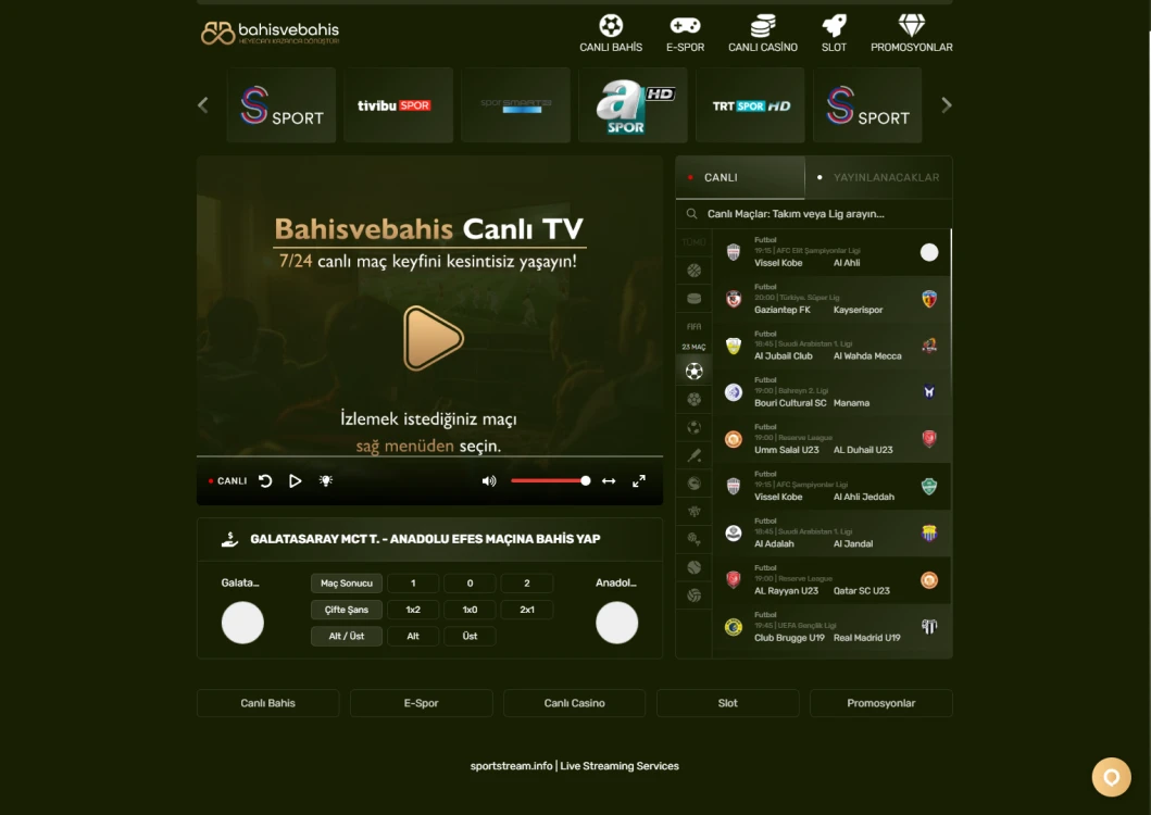 Bahisvebahis Tv ekran görüntüsü