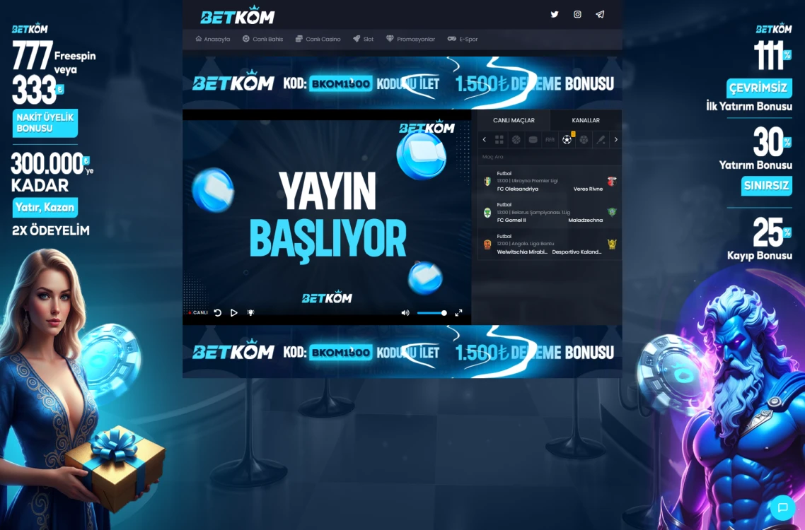 Betkom TV ekran görüntüsü