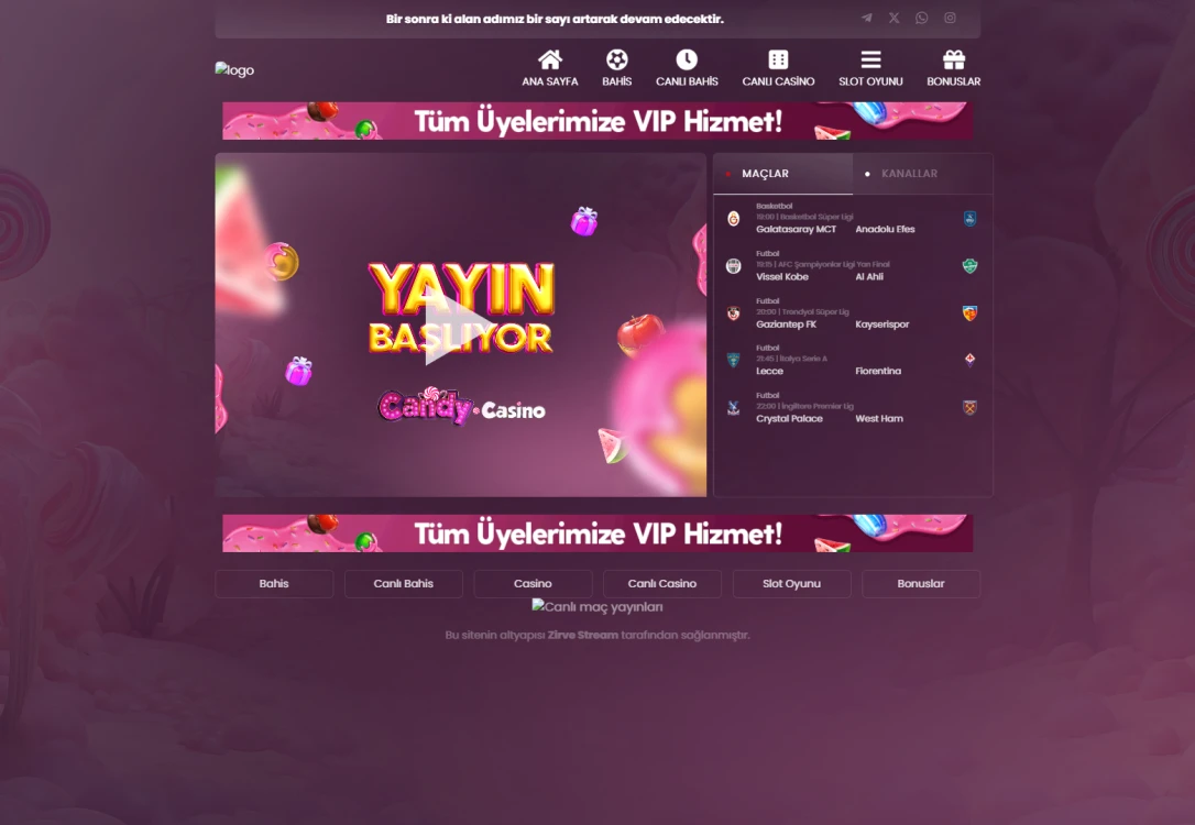 Candy Casino Tv ekran görüntüsü