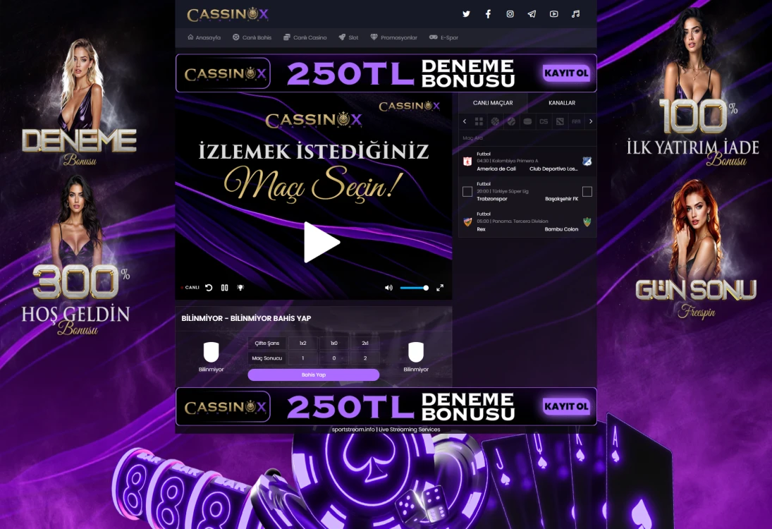 Cassino X Tv ekran görüntüsü