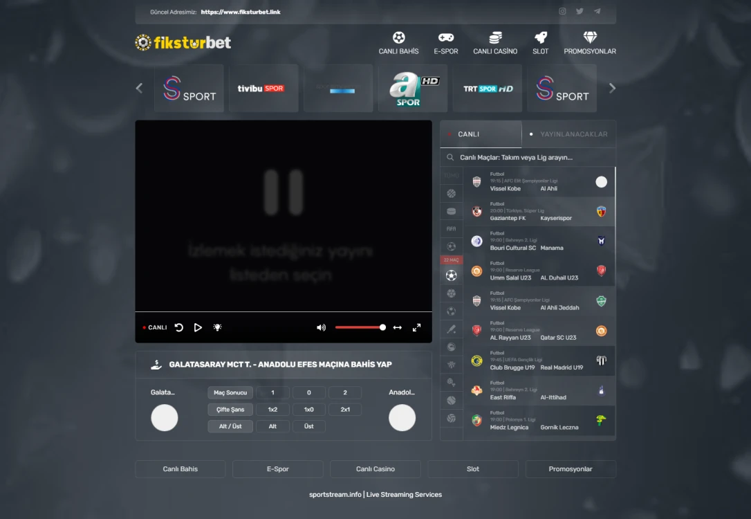 Fikstur Tv ekran görüntüsü