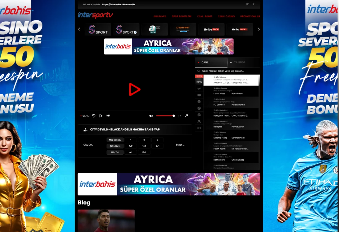 İnterspor Tv ekran görüntüsü