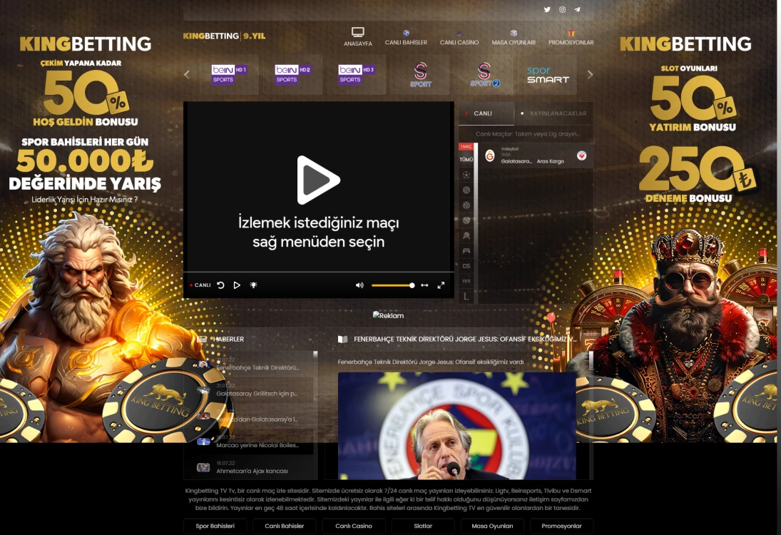 Kingbetting Tv ekran görüntüsü