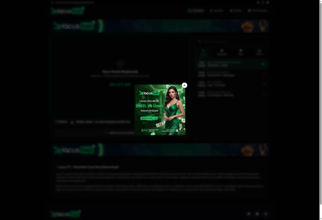 Lacosbet Tv ekran görüntüsü