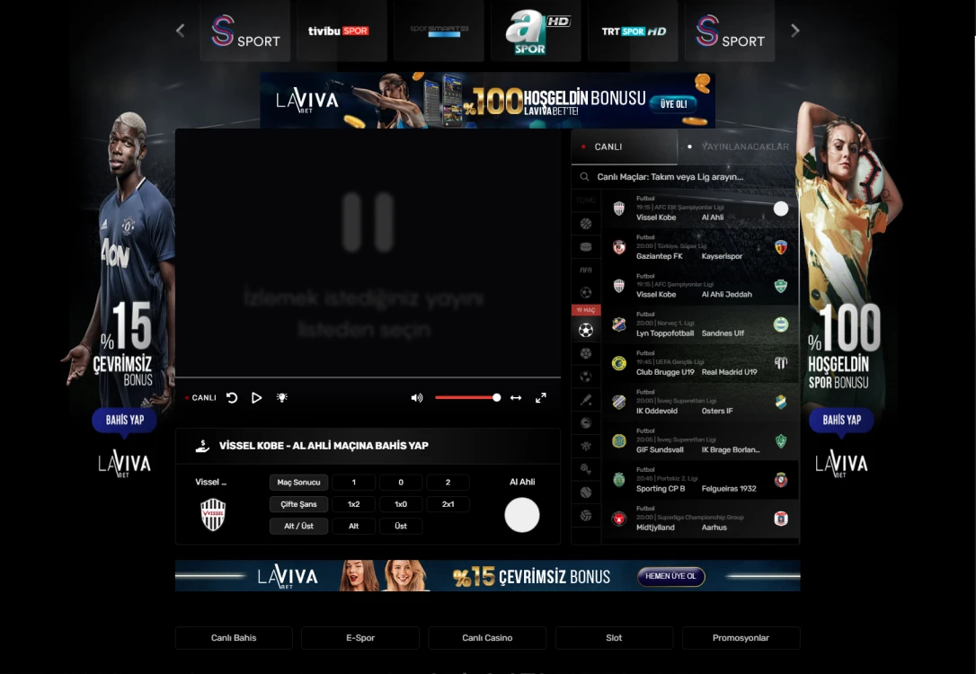 Lavivabet Tv ekran görüntüsü