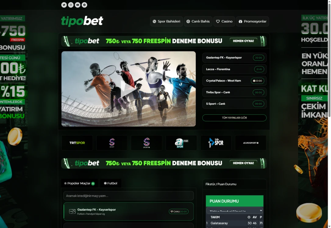 Tipobet Tv ekran görüntüsü